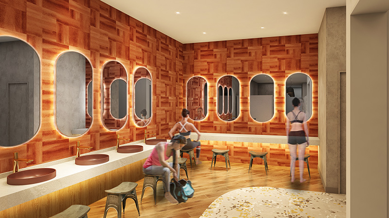 女性用パウダーコーナー ドライヤー完備の清潔な身支度スペース