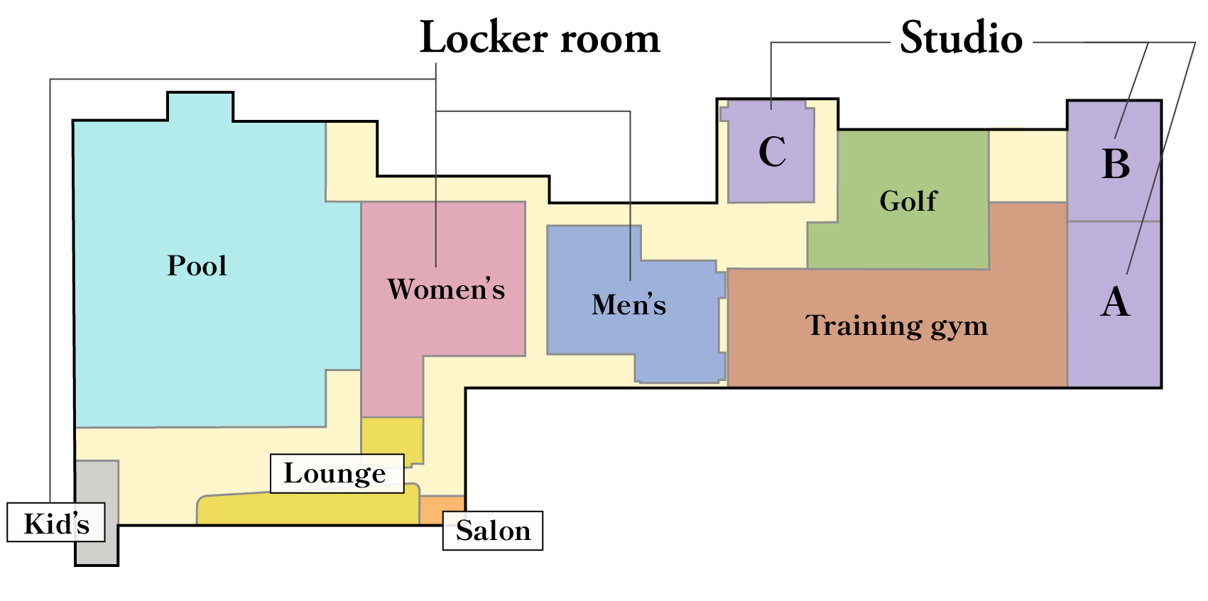 フィットネスクラブ東京ドーム 柏の葉店 施設内イメージ（ジム・プール・スタジオ）